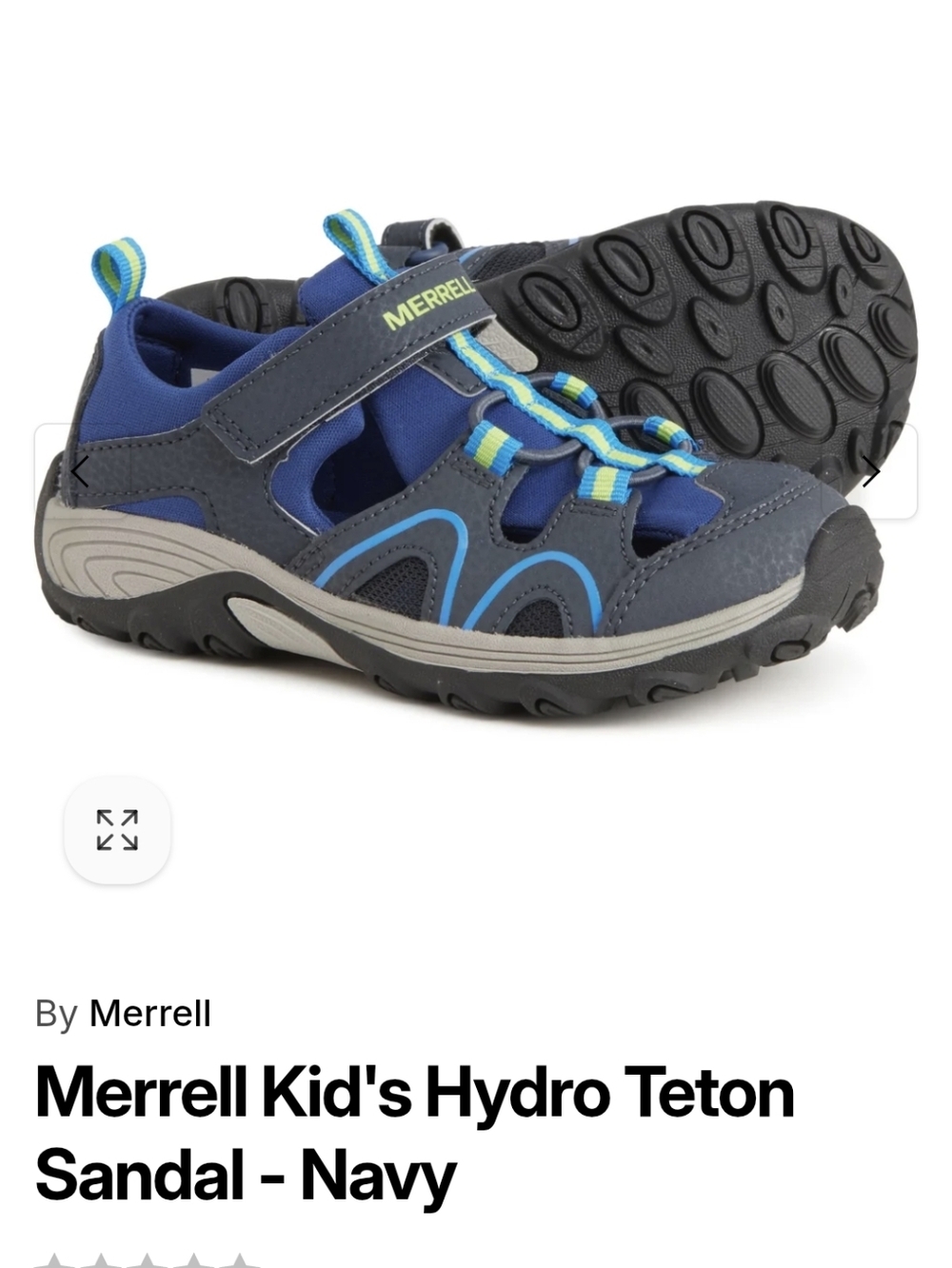 Merrell Sandals Kid's Hydro Teton Sandal - Navy Size 2